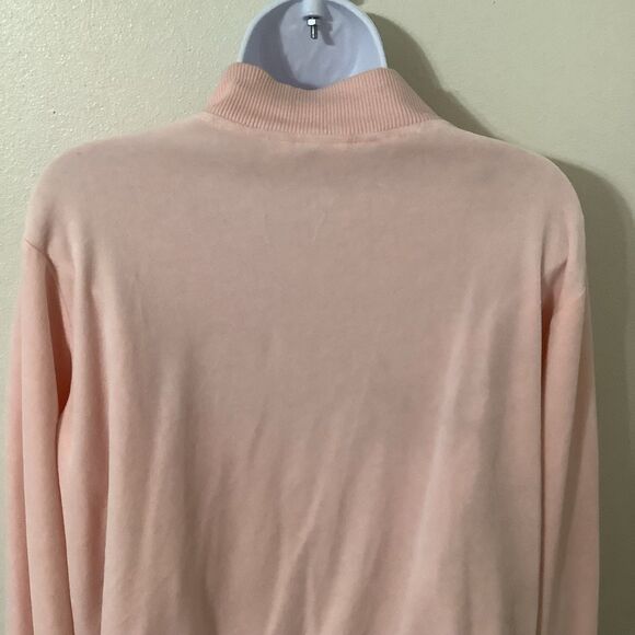 Vintage Y2K Pastel Pink Velour Coquette McBling Beaded Heart Zip Up Jacket XL - Picture 8 of 9